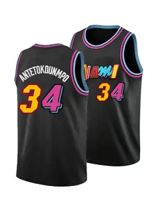 Men's Miami #34 Basketball Jersey Sleeveless Mesh Sports Fan Uniform Breathable Athletic Top