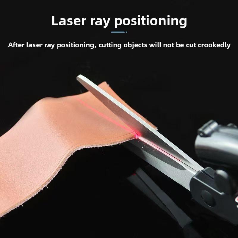 Infrared Laser Cutting Scissors Multi-Purpose Stainless Steel Laser Beam Positioning for Clothing Sewing & Fabric Cutting with Line Head Design
