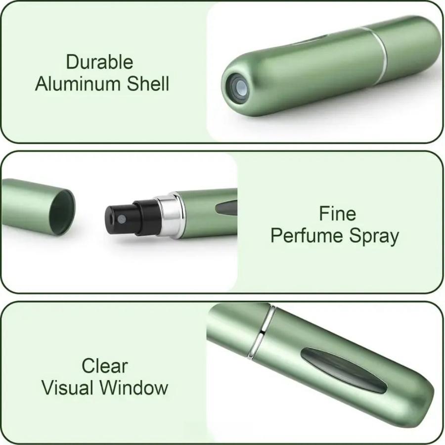 5 Pcs Refillable Travel Size Perfume Sample Bottles 5ML, Stylish Portable Design for Daily Use or Travel, Random Colors Included