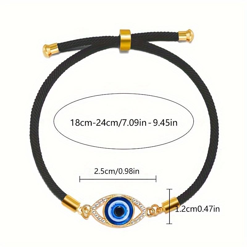 DB- Evil Eye Bracelet for Women & Men, Turkish Style Enamel Protection Charm, Adjustable Cord Spiritual Jewelry, Lightweight Stackable Accessory for Daily Wear Birthday Gift-DB