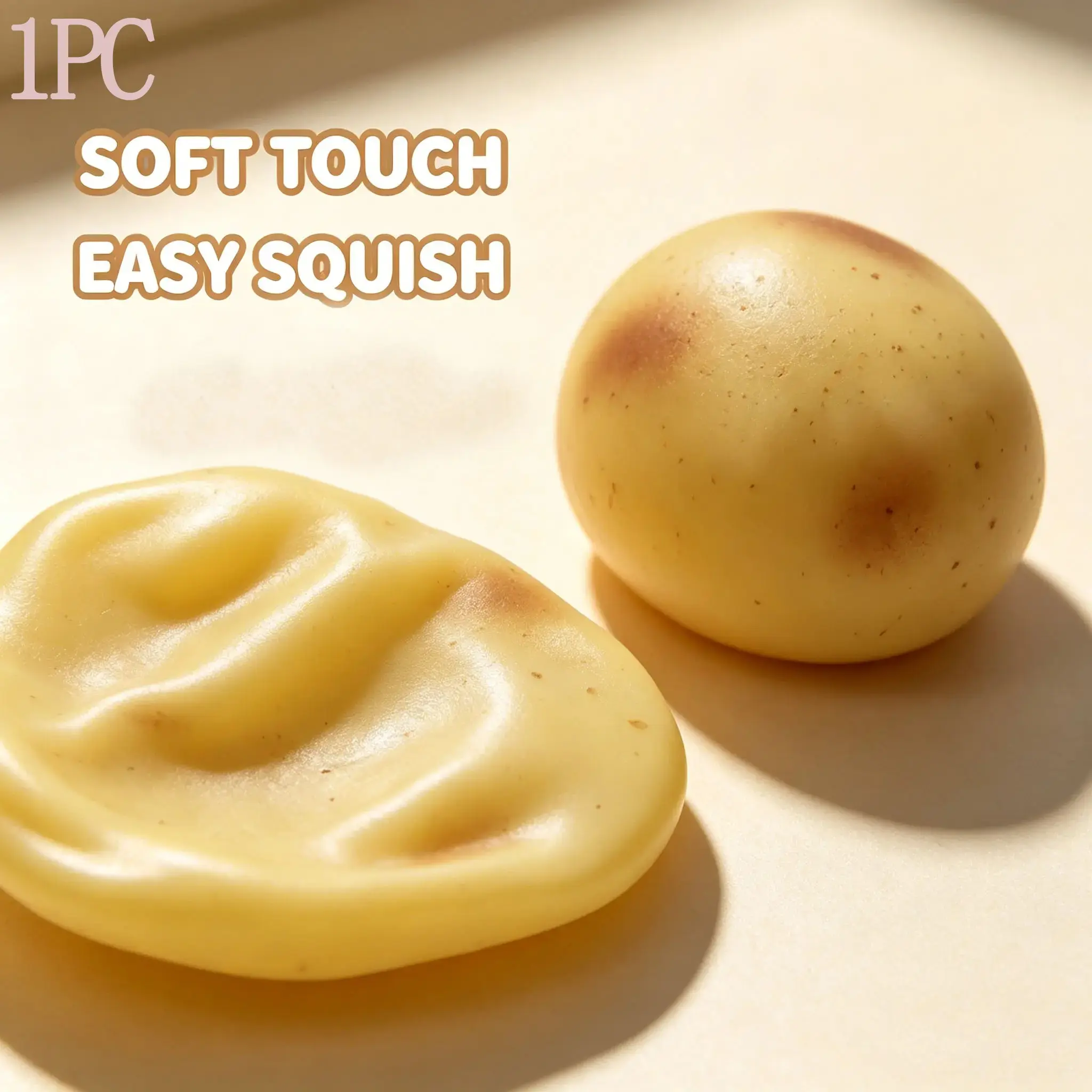 2.56 Inch Mini Non-Rebound Potato Shape  Squishy Fidget Toy, Vaseline-Like Smooth Texture, Slow Squeeze Relaxation Toy for Adults