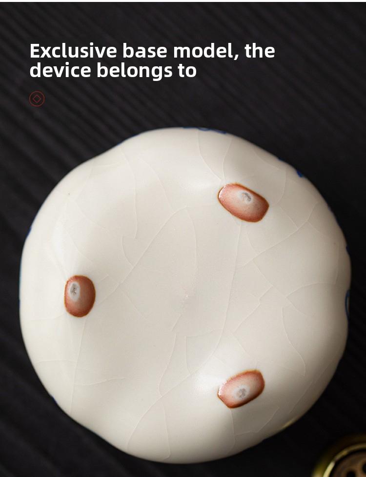 Xi Yuan Ji Blue and White Ru Kiln Incense Burner Stick Holder Three-Legged Sandalwood Censer for Home Indoor Tea Set Accessory incense stick