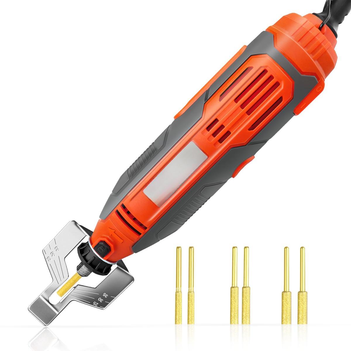 Electric Chainsaw Sharpener Kit, 3 in 1 Chainsaw File 180W Power Chain Saw Blade Sharpener Tool Titanium