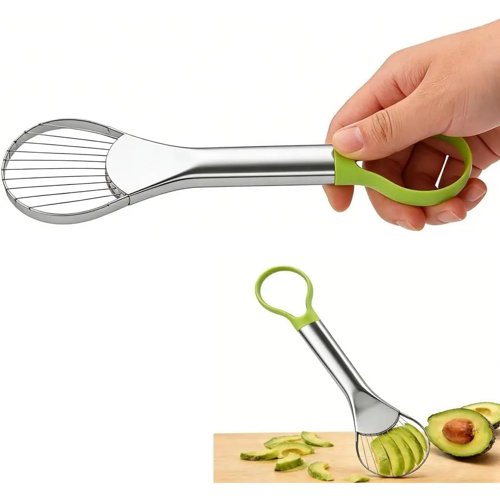 Avocado Slicer - Stainless Steel Avocado Cutter, Pitter & Peeler, Dishwasher Safe Kitchen Gadget for Avocado Toast & Guacamole