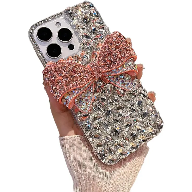 Shiny crystal sequin butterfly phone case compatible with Apple iPhone 11 12 13 14 16 17 Plus Pro Max luxury bling protective cover for girls women