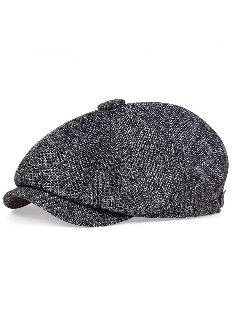 1 Piece Casual Linen Beret Hat, Solid Color Portable Newsboy Cap for Men & Women, Fashion All-match Outdoor Hat, Elegant All-match Fashion Accessories for Daily Wear