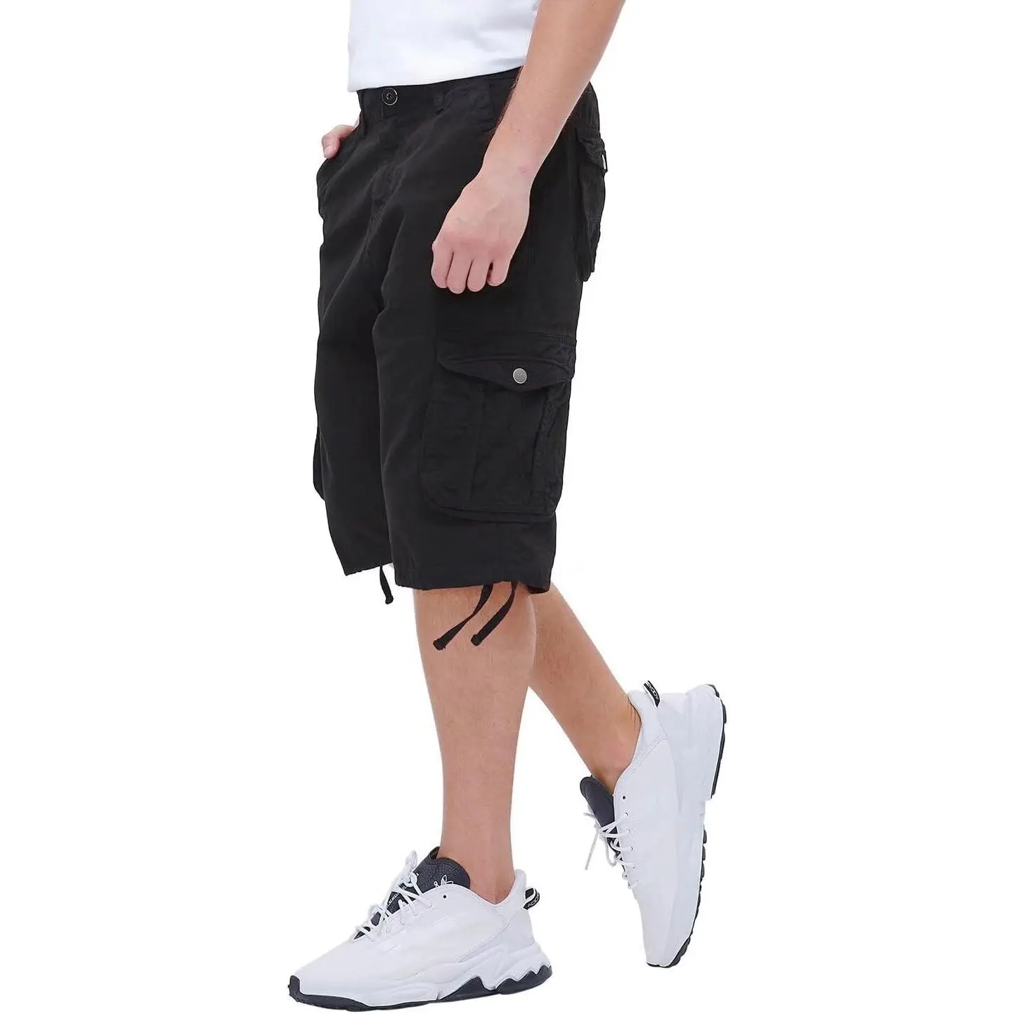 Men's Long Cargo Shorts Casual Below Knee 13 Inches Capri Shorts Relaxed Fit with Pockets