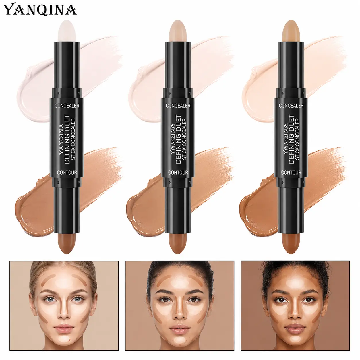2 in 1 Contour and Highlighter Stick – Double Ended Cream Bronzer Pencil for Face Sculpting, Lightweight Glow Makeup Tool for Daily & Holiday Looks