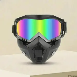 Integrated Goggle Full Face Shield Breathable Clear Anti Fog Dustproof Sandstorm Protective Visor Mask For Cycling Sports Construction Work Outdoor Wind Debris Block Accessory