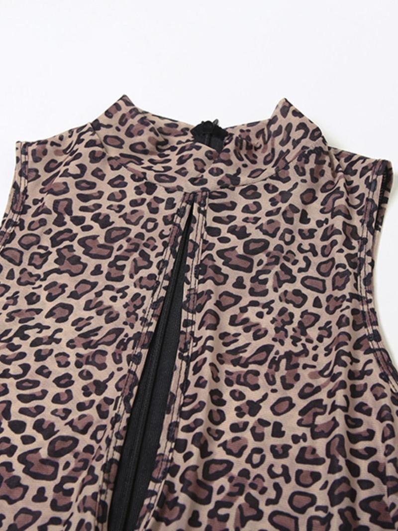 Women's Leopard Print Jumpsuit, Skinny Jumpsuit, Fashion Casual Sexy Jumpsuit for Daily Outdoor Wear, Women Jumpsuits for Summer