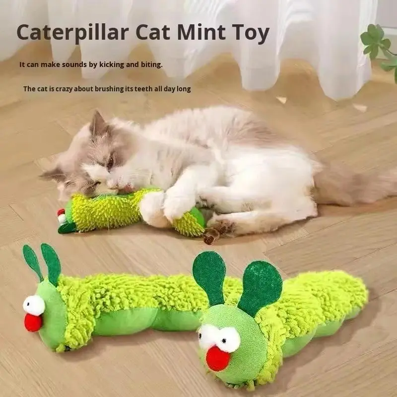 Cartoon Plush Cat Pillow - Natural Catnip, Silvervine, Bite-Resistant Molar Toy for Indoor Interactive Play, Plush Toy Cat Pet Supplies