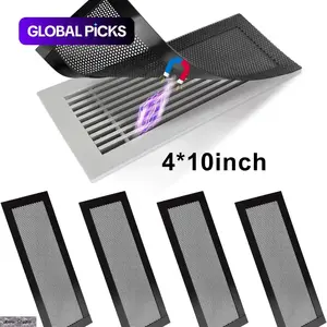 Magnetic Vent Covers 4-Pack, Removable Air Vent Filters for Ceiling & Floor Vents, Dust, Pet Hair & Debris Protection, Easy Install & Washable, Energy-Saving Vent Grilles for Home, Office, Kids & Pets, Quiet Airflow