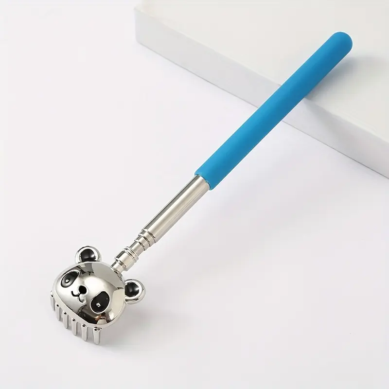 Cute Panda Telescopic Back Scratcher Colorful Non-Slip Handle Extendable Metal Back Itch Relief Tool Portable Pocket Size Self Massage Accessory For Home Travel Daily Use