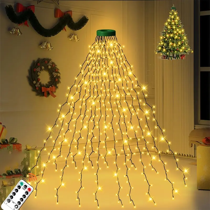 Christmas Tree Light, 400 LED Warm String Lights, Waterproof Indoor Decoration Lamp with Timer & Memory Function