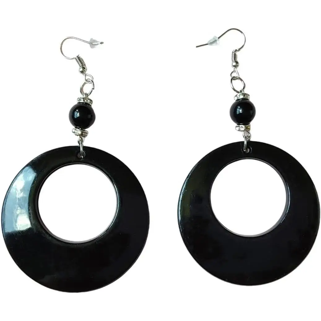 Fluorescent Large Retro Hoop Dangle Costume Earrings Lightweight Retro 80s 90s  Circle Earrings Fluorescent  Earring Women Ladies