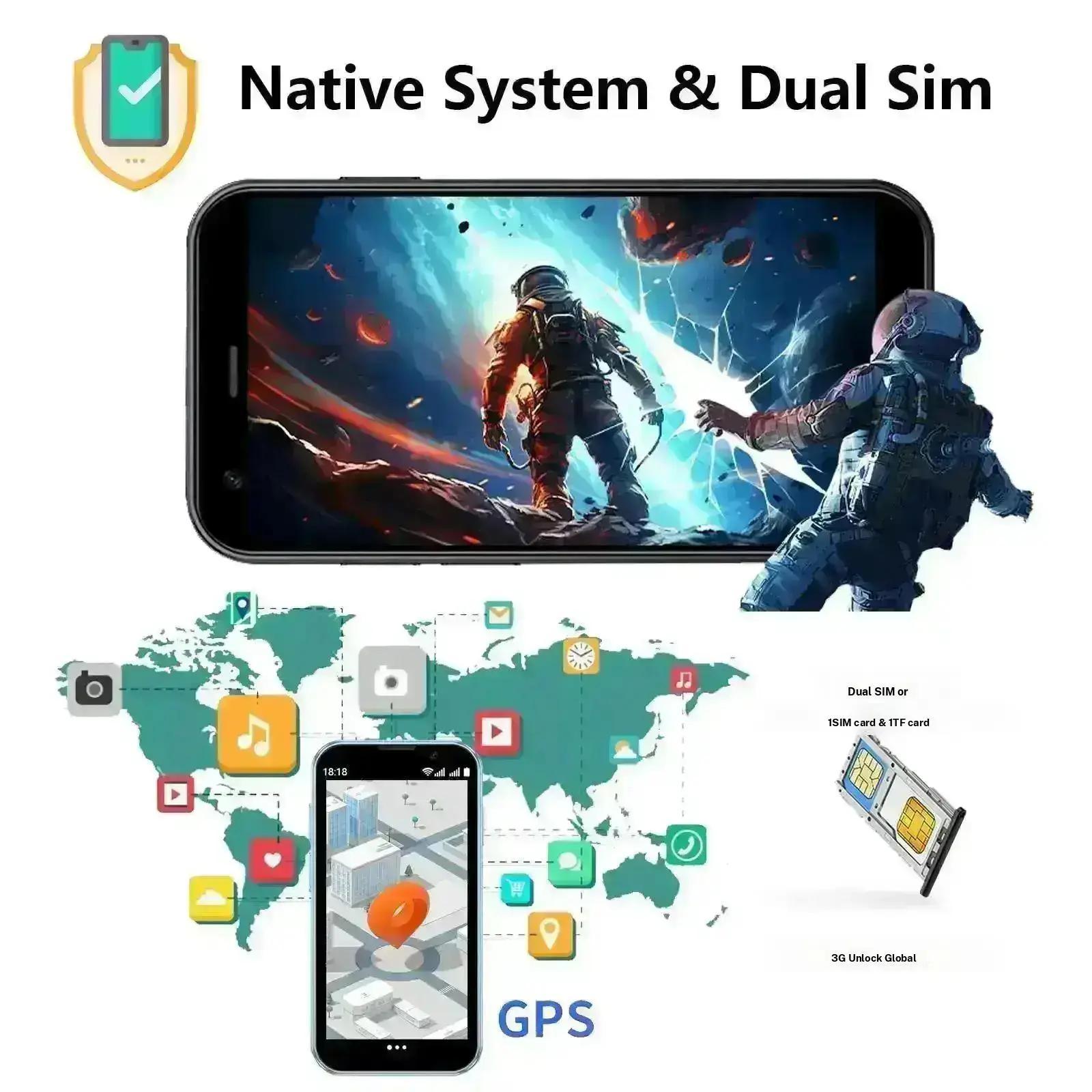 Mini Smartphone, 3.0-Inch Dual-SIM Android 8.1 3G Phone with 2GB RAM 16GB Storage, GPS, Bluetooth-Compatible and WiFi, Portable Micro Tiny Mobile Phone Mini Smartphone, 3.0-Inch Dual-SIM Android 8.1 3G Phone with 2GB RAM 16GB Storage, GPS, Bluetooth-Compatible and WiFi, Portable Micro Tiny Mobile Phone