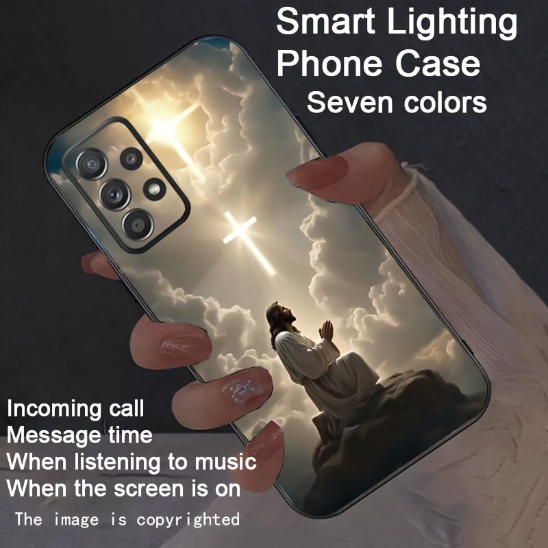 Cloud based Holy Elephant Colorful Intelligent Voice Controlled Luminous Phone Case Suitable for S25Ultra/S24Ultra/S22Ultra/S23Ultra/S21Ultra/S20Ultra/S10+/S10/S10 5G/Note20Ultra/Note10+/A55/A54/A53/A52/A35/A34/A32/A25/A73/A15/A56/A42/A14/A13 Fold 7/Fold6