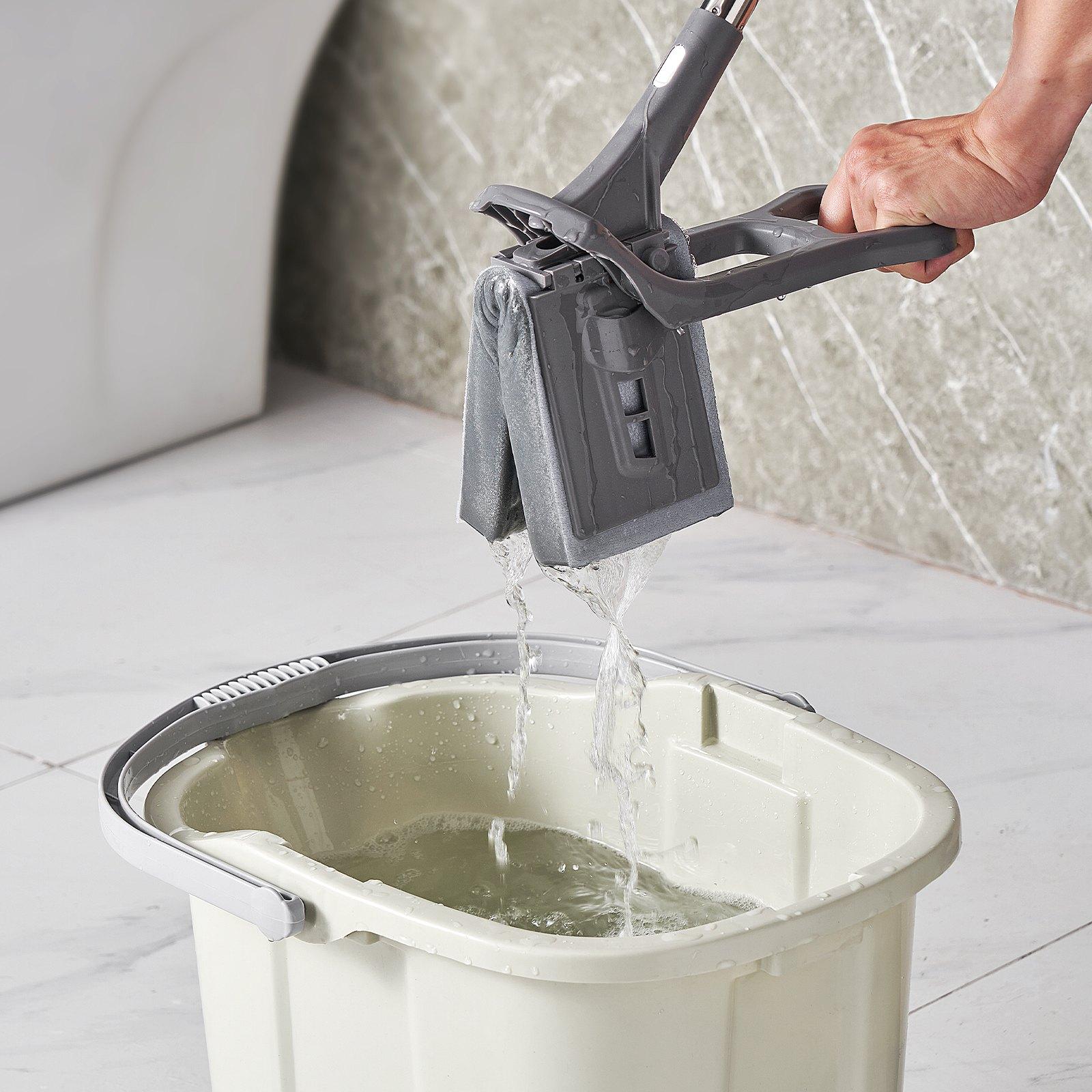 VEVOR Sponge Mop, High-Density PU Sponge Mop with 1 Pcs Sponge Mop Replacement , Easy to Squeeze Sponge Mop with Hook & Loop for Head Change, Fit for Various Floors’ Cleaning