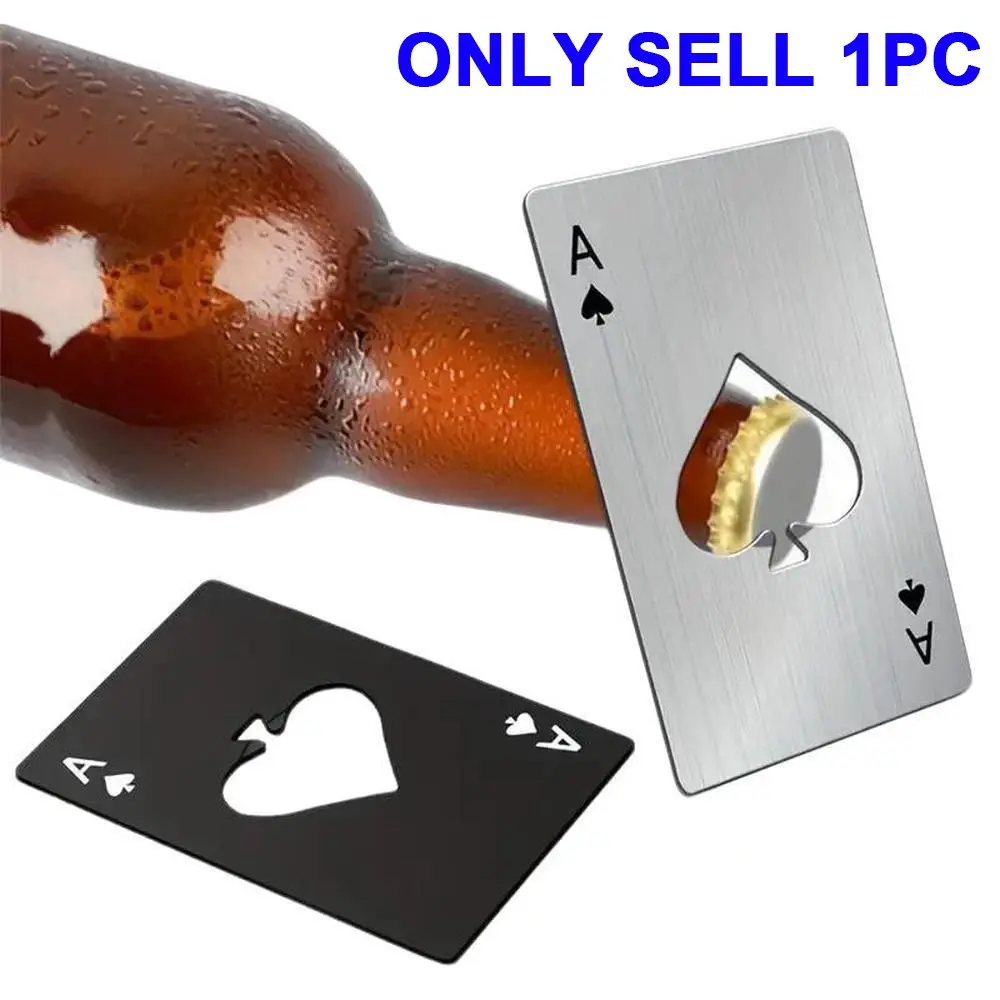 Stainless Steel Poker Design Bottle Opener, Portable Compact Multi-Functional Beer, Soda & Beverages Cap Opener, Durable Bottle Opener Perfect for Parties and Events, Home Bar Accessories