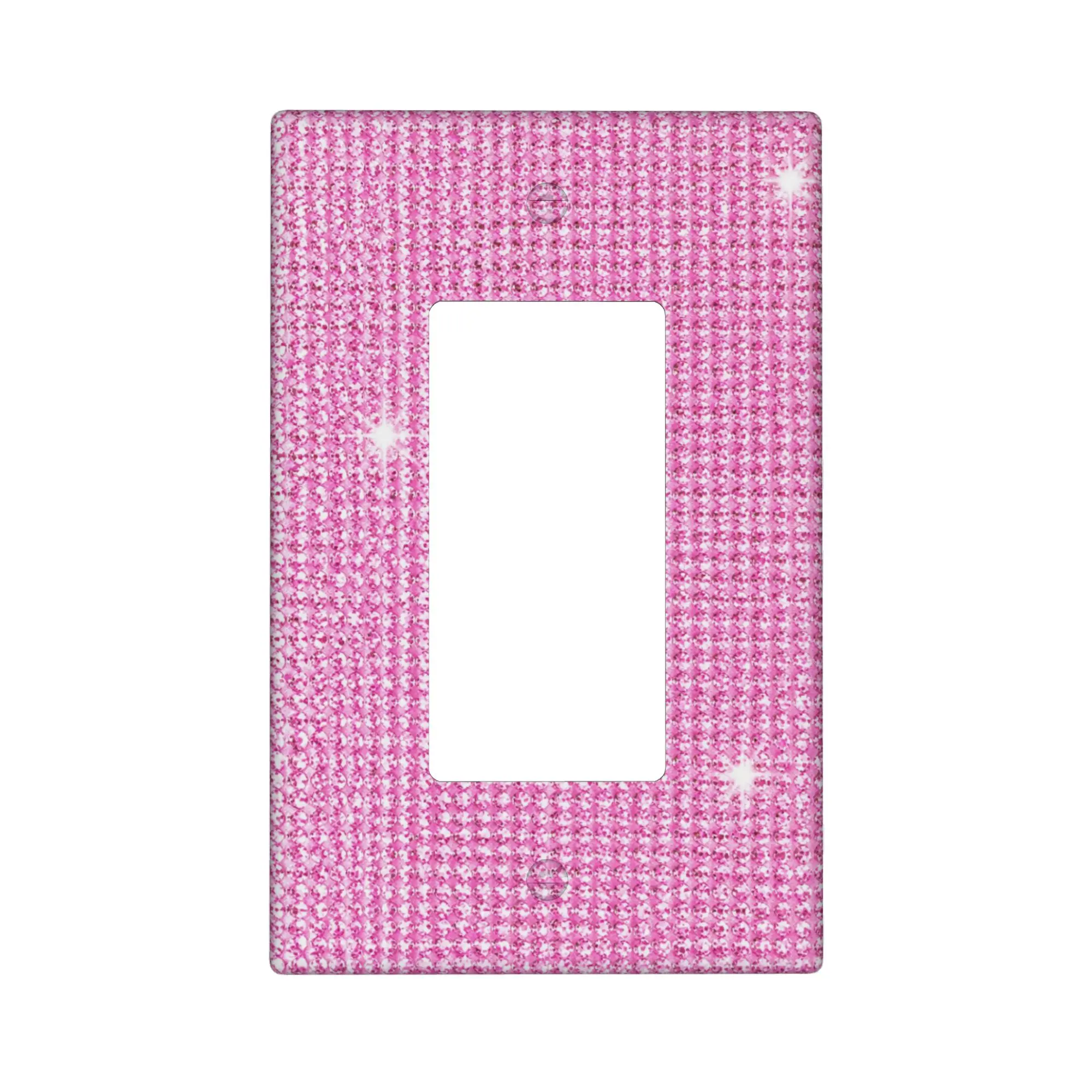Luxury Pink Rhinestone Bling Light Switch Cover Decorative Crystal Glitter Wall Plate Decorative Light Switch Cover Plate 1 Gang Rocker Wall Plate For Bedroom Living Room Home Decor
