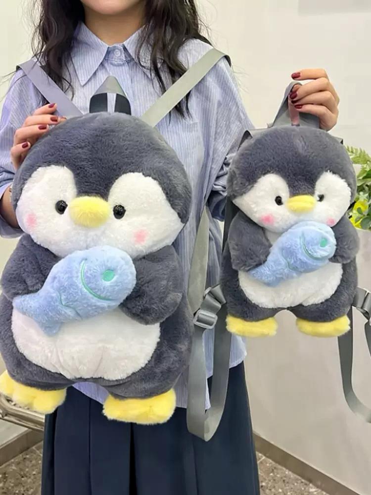 Cute Plush Penguin Backpacks Women Cartoon Fun Shoulder Bag New Trendy Personalized Girl Fashion Rucksack Kawaii Animal Knapsack