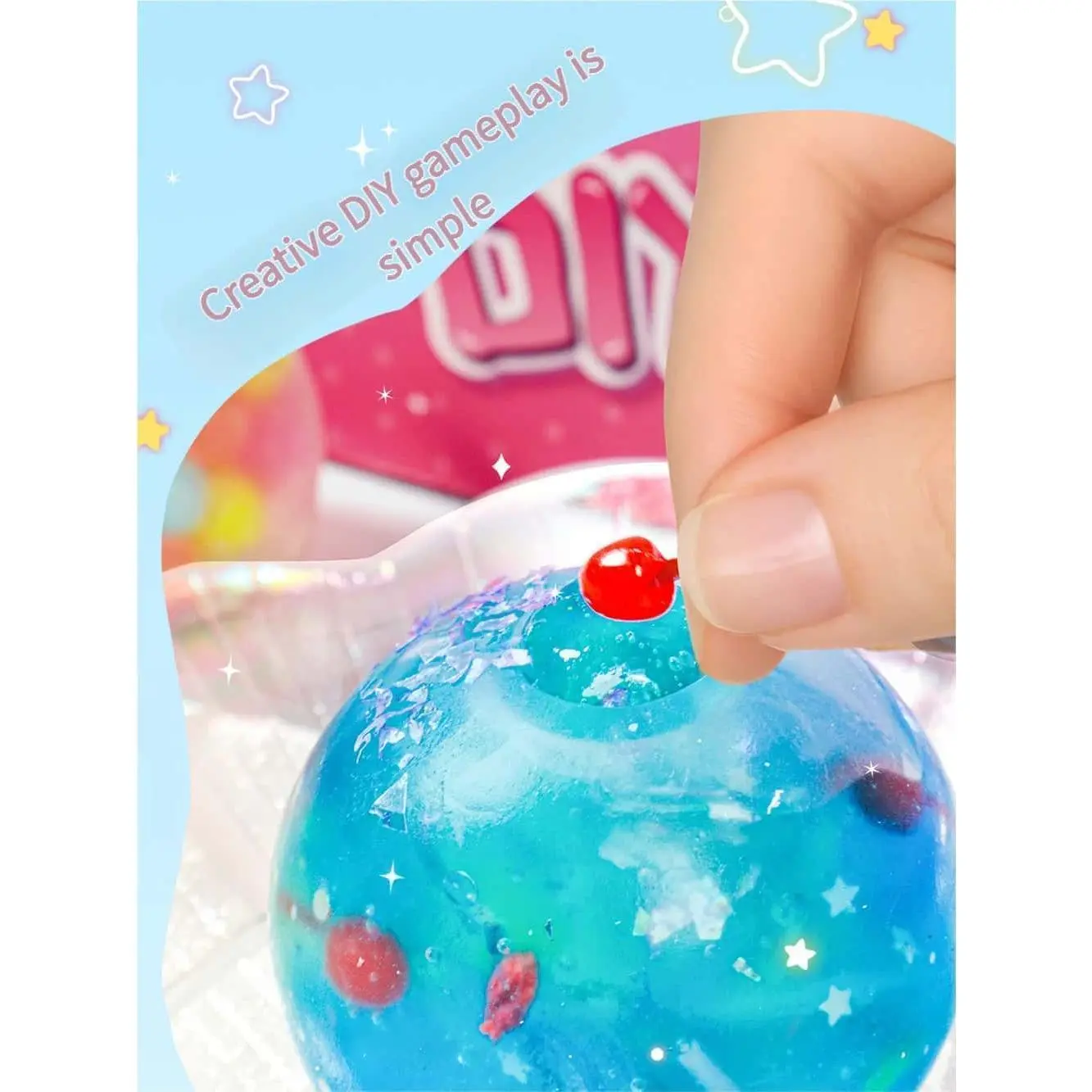 DIY Squishy Making Kit Cat Paw Glitter Stress Ball Handmade Material Pack Squeeze Fidget Toy Stress Relief Creative Gift for Kid