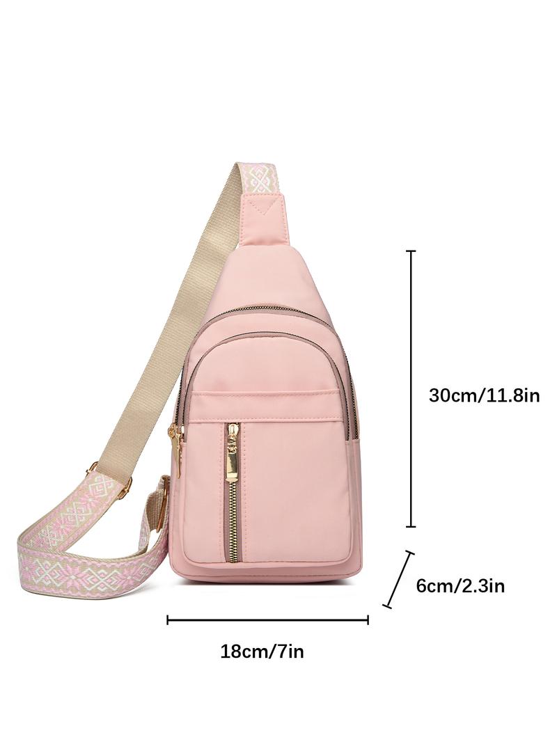 Fashionable Zipper Chest Bag, Casual Versatile Adjustable Crossbody Bag for Women, Lightweight Phone Bag, Trendy All-match Sling Bag, Adjustable Strap Bag for Daily Used