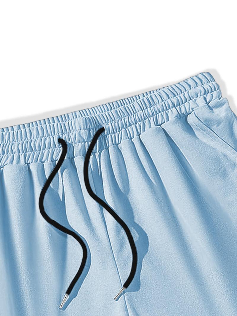 Two-Piece Set Men's Cartoon Bear & Letter Print Short Sleeve Tee & Shorts Set, Regular Fit Casual Round Neck T-shirt & Track Shorts, Summer Clothes Set for Men