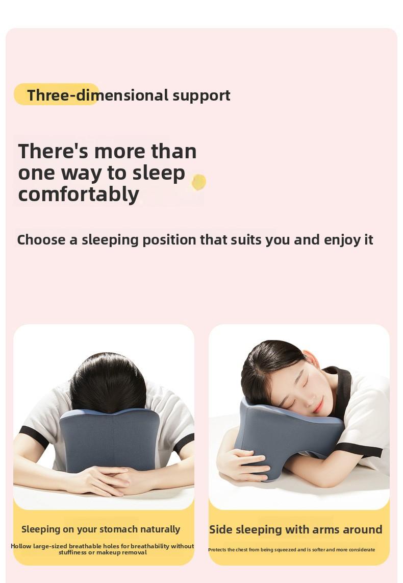 Office U-shaped Nap Pillow Multifunctional Tool for Students to Sleep on Stomach at Desk During Lunch Breaks with 6 Major Functional Areas