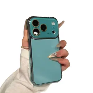 Premium Electroplated Smartphone Casing - Icy Glass Look, New Cellphone Accessory Compatible with iPhone 13,14,15,16,17 & Their Pro Max Devices