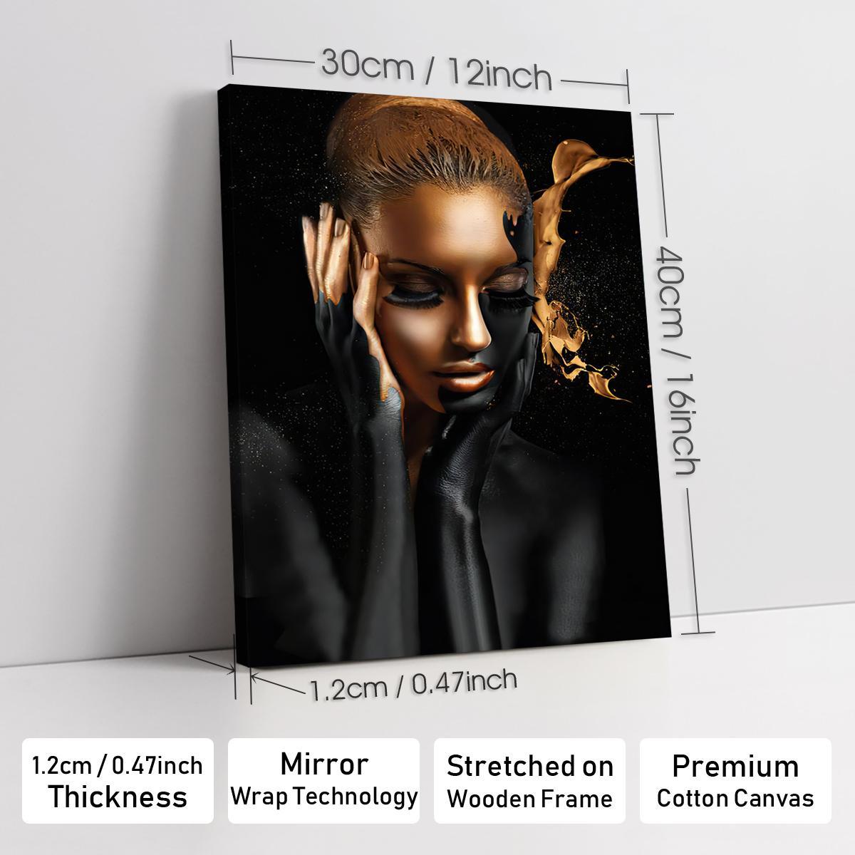 Figure & Flower Pattern Canvas Painting with Frame, 1 Count Modern Simple Wall Art Painting, Wall Art Decor for Home Living Room Bedroom Office