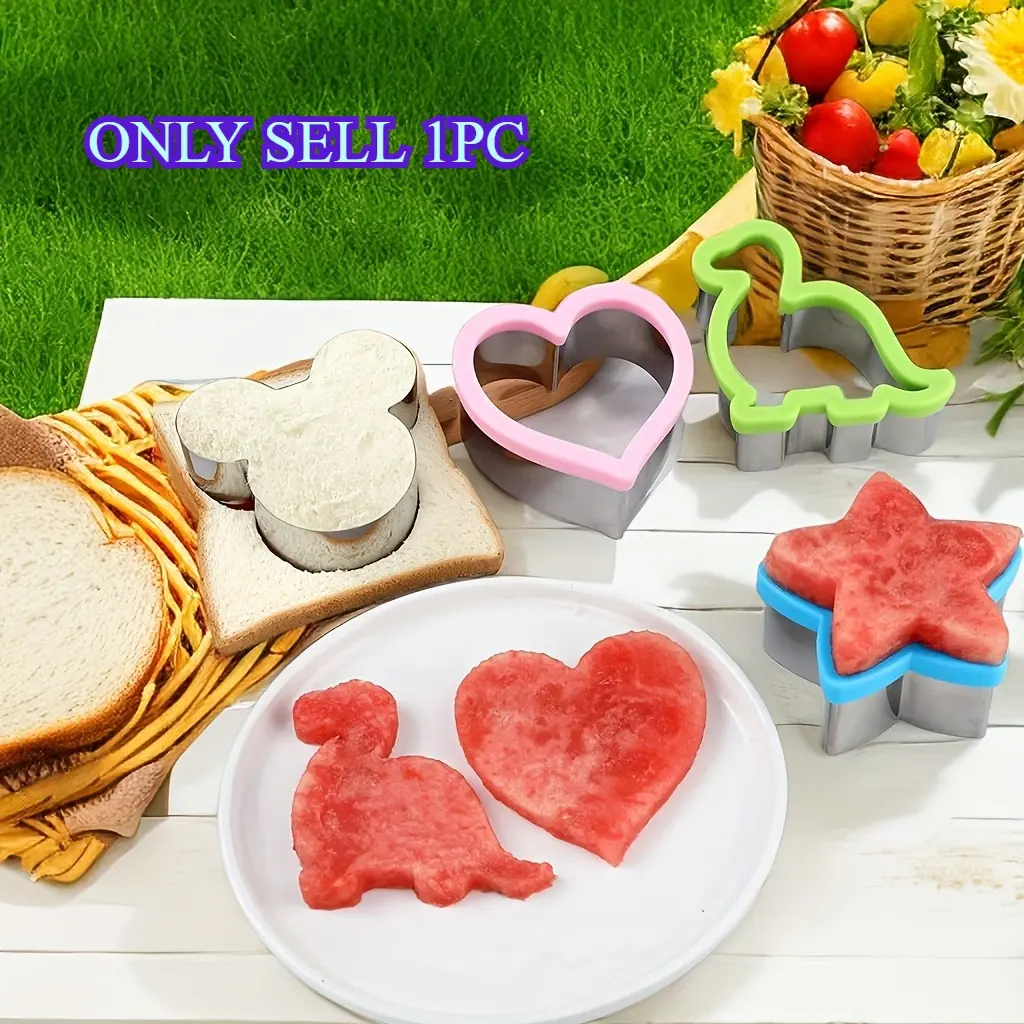 1 Pc Sandwich Cutter Set  Animal Dinosaur Stainless Steel Bread Mould Metal Forms Cookie Cutters Biscuit Mold Kitchen Tools