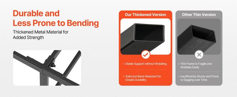 VEVOR Box Spring, Queen Size Bed Frame with Washable Fabric Cloth, Heavy Duty Metal Frame for Queen Bed, 4 in Mattress Foundation, 3500 lbs Max Weight Capacity, Easy Assembly, 79.1 L x 59.4 W x 4 H in