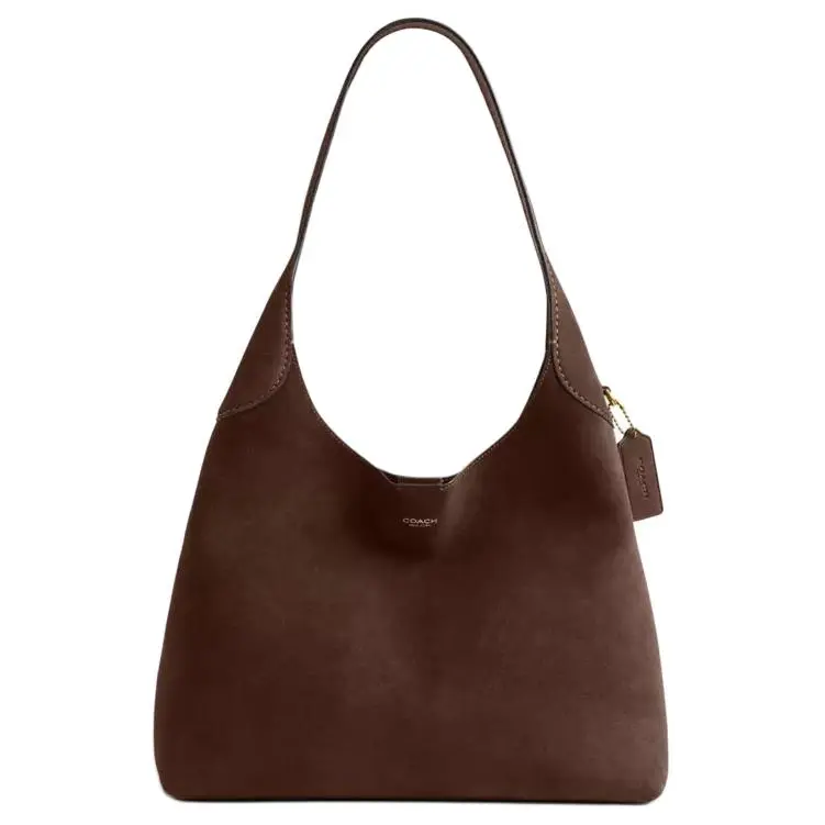 COACH Brooklyn 34 Crossbody Bag for Women – Hobo Style, Faux Leather, Medium Size, Brown
