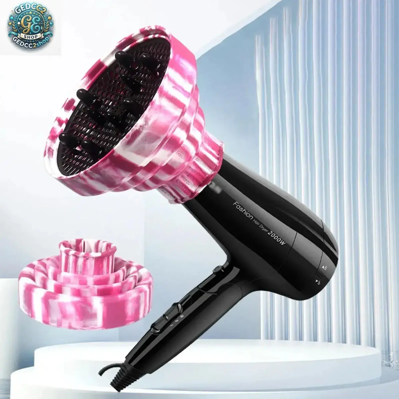 Portable Silicone Hair Dryer Diffuser Tip, Foldable Universal Hair Dryer Attachments for Curly & Wavy Locks, Even Heat Nozzle for Frizz Control & Camping Styling