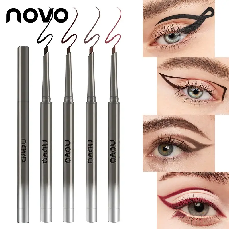 NOVO Multi Shades Gel Eyeliner Pencil Waterproof Sweat Resistant Smudge Proof Smooth Long Lasting Creative Daily Eye Makeup