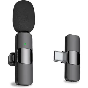Wireless Lavalier Lapel Microphone for iPhone Android Phone Laptop - Mini Mic with USB C Interface for YouTube Tiktok Video Recording Interview Podcast Vlog