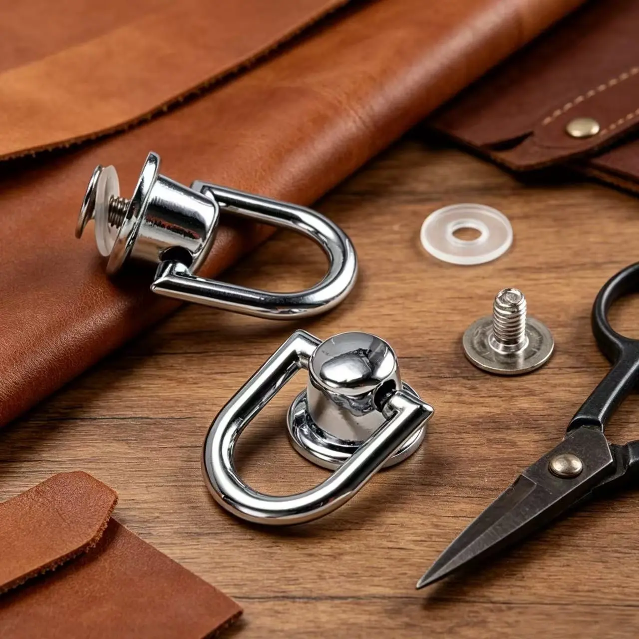 2 Sets DIY Bag Accessories, Zinc Alloy Buckle Set, Detachable DIY Parts, Metal D Rings, Leather Craft, Phone Case Clip, Jewelry Box Handle