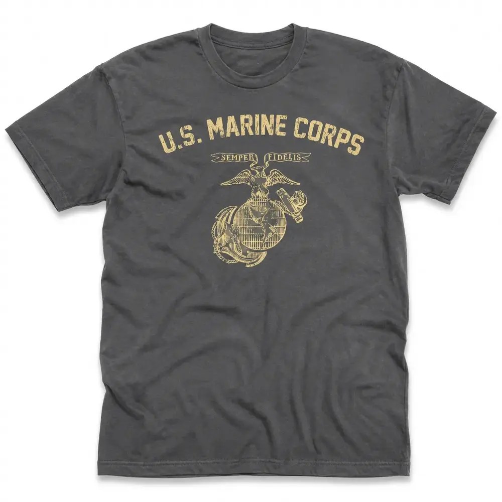 WW2 Vintage USMC Training T-Shirt, Retro Marine Corps Military Graphic Tee, Patriotic Veteran Tribute Shirt, Classic War History Apparel, Unisex Cotton T-Shirt LK00041TD