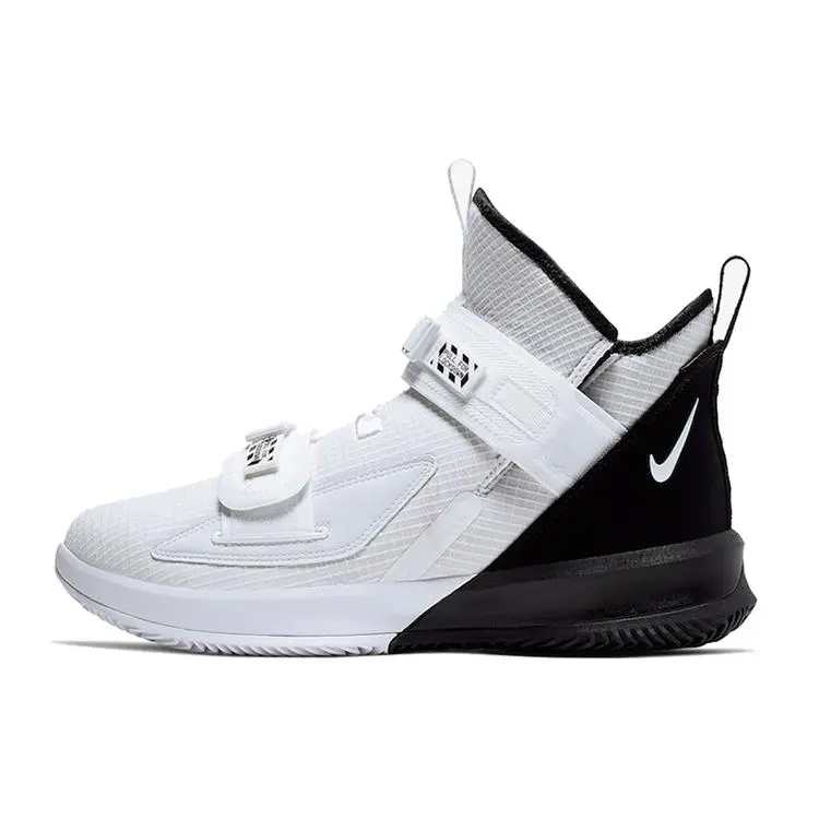 Nike Zoom Soldier 13 LeBron EP Men's Basketball Shoes – Panda Colorway, Knit Upper, Non-Slip Durable Mid-Top Verifiable, with credentials and supporting global authentication