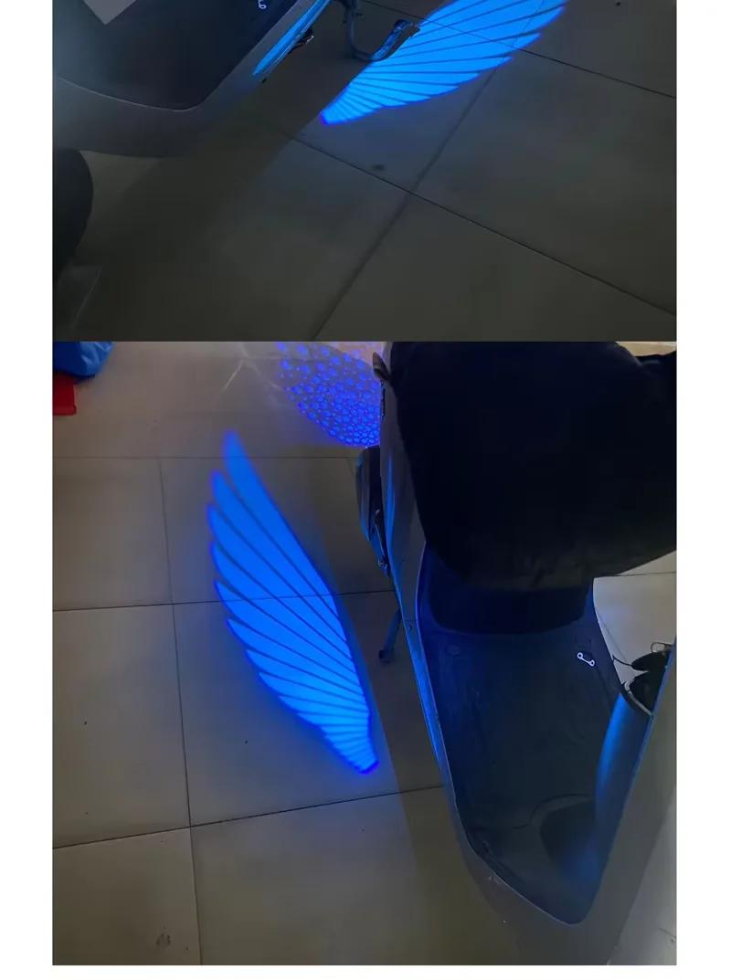 2pcs Angel Wings Welcome Light For Motorcycle LED Underbody Light Projector Decorative Atmosphere Light Accessories