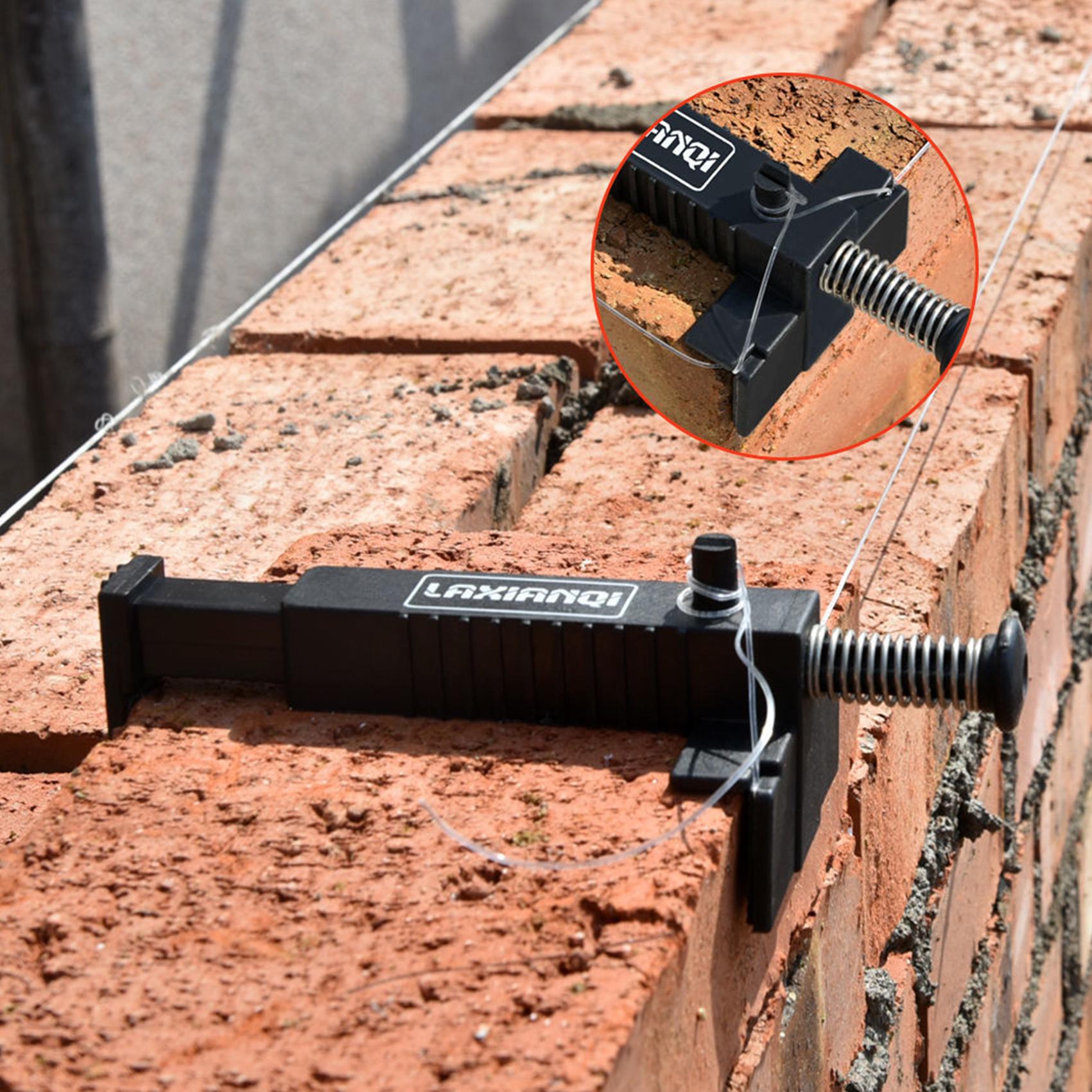 Bricklaying String Line Tools Set, 2 Pieces Masonry Level String Lines, Construction Plumb Bob Fixer Box Pack, Ideal for Builders