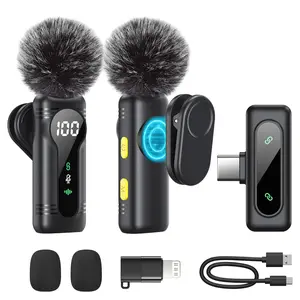 Mini Pro Wireless Lavalier Lapel Microphone for iPhone, iPad, Android, Intelligent Noise Cancellation, Long Battery Life, Ideal for Vlogging, Podcasts