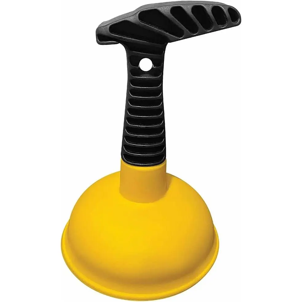 Sink Plunger, Easy to use Mini Plunger with Short Handle,  Plunger Unclogging Tool for Kitchen Sink, Shower, Bathroom Drains, Bath, Yellow