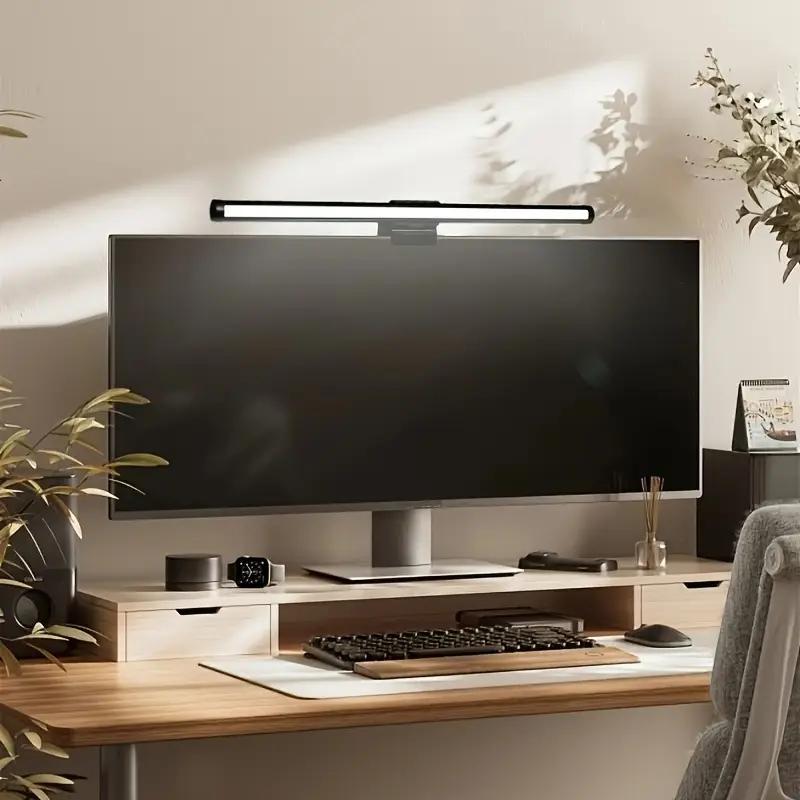 Computer Monitor Light Bar, Auto Dimming Screen Lamp, Eye-Caring LED Task Lighting, Touch Control Desk Lamp, Modern Computer Lamp, No Glare, Home Office Use