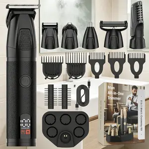 Advanced Waterproof Men's Hair Clipper Beauty Set, 6-In-1 Rechargeable Wireless Shaver, Titanium Blade, USB Type-C Charging, Ideal Gift