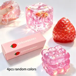 4pcs Summer New Stress Relief Toy Series Gift Box, Soft Touch Squeeze Toys for Relaxation, Birthday and Christmas Gifts, Sensory Stress Relief Toys