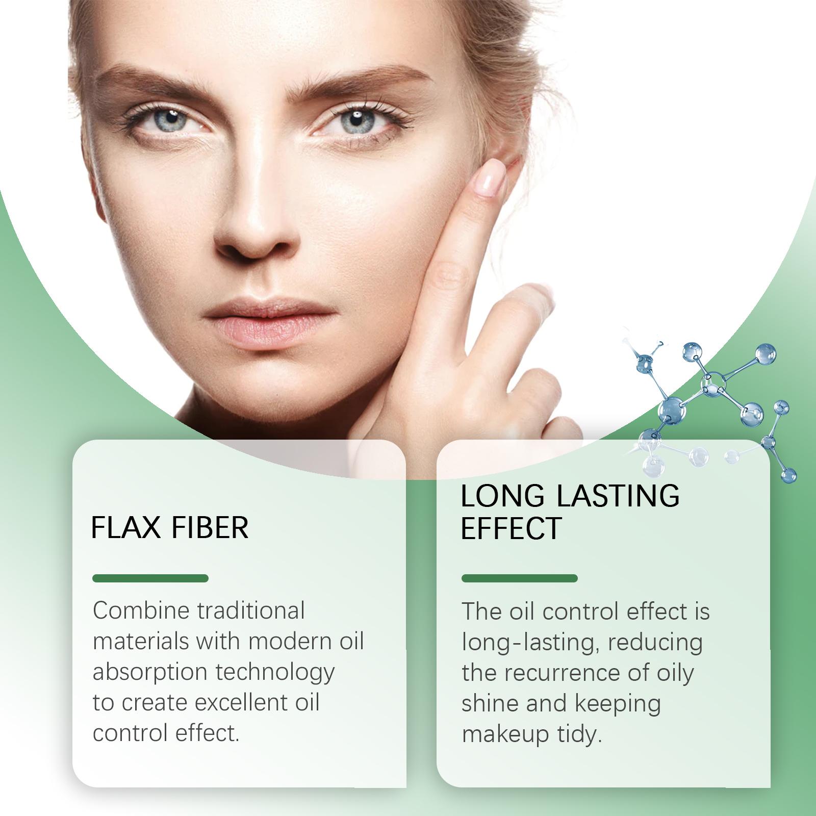 OUHOE Oil Blotting Sheets Linen Fiber Natural Absorption Adhesive Strip Easy Peel Makeup-Friendly No Powder Removal Controls Shine Boosts Confidence Gentle for All Skin Types