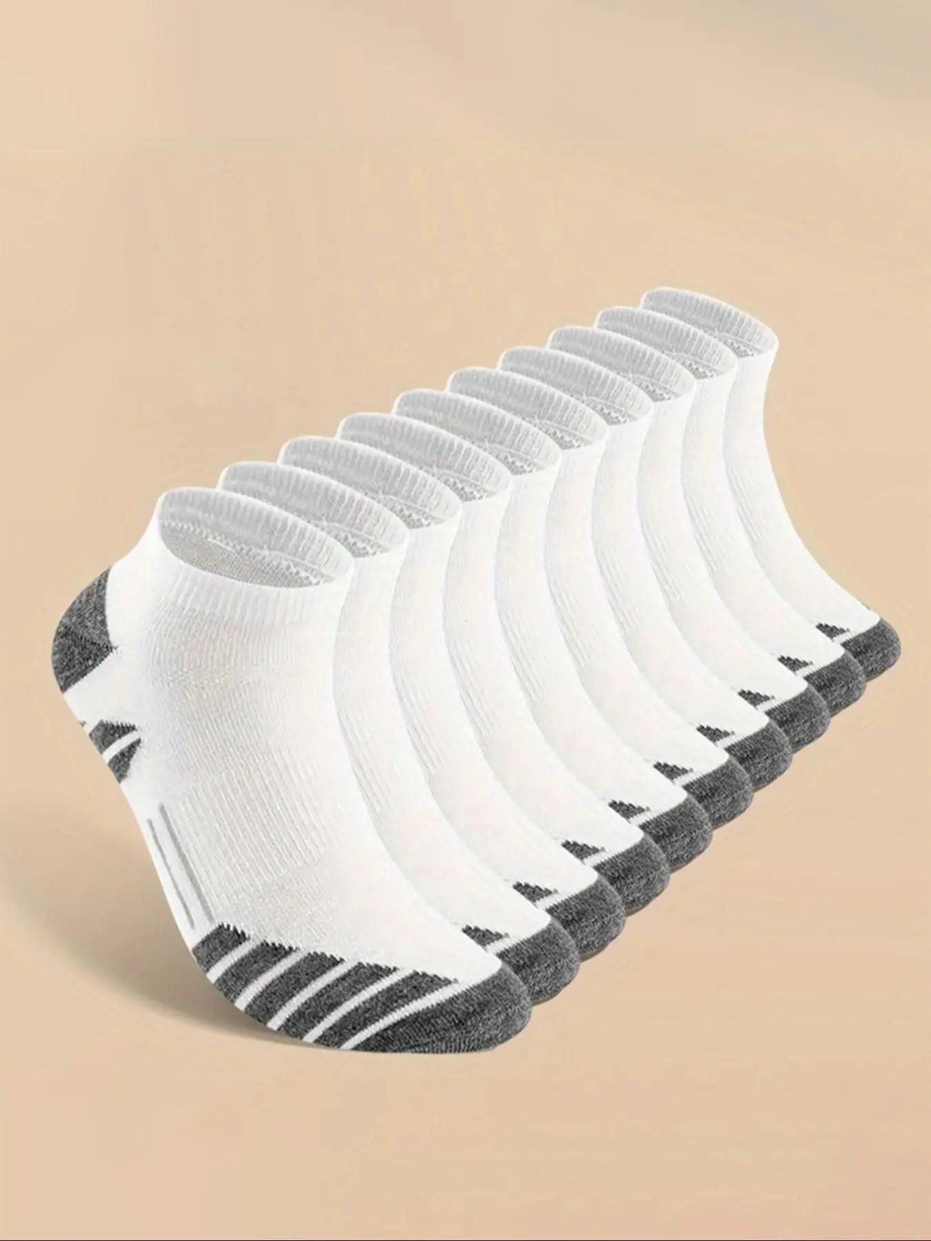 10 Pairs Men's Low Top Short Socks, New Student Socks, Athletic Sports Socks, Ankle Socks, Trendy Versatile, All Seasons Wear