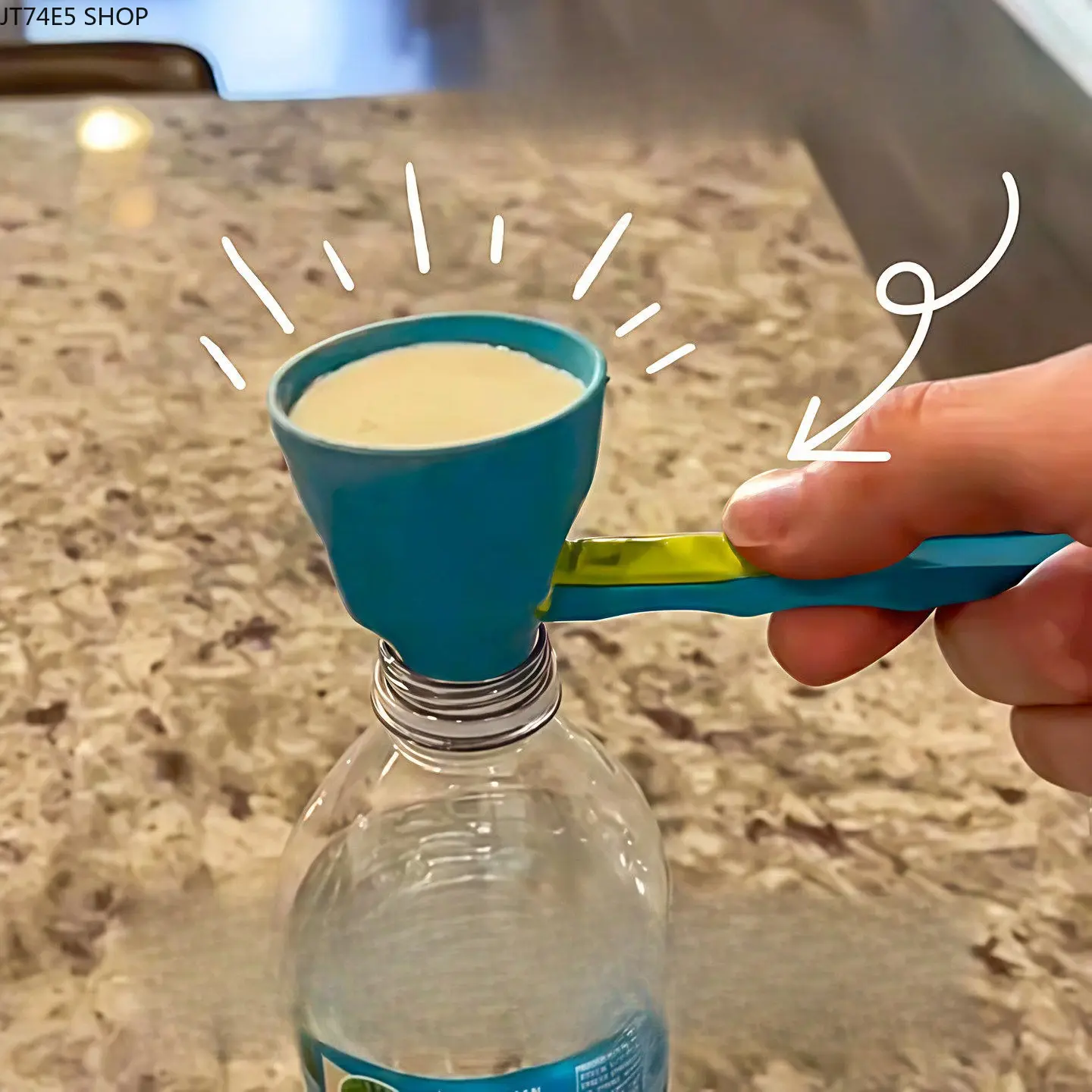 Multi-Functional Sliding Measuring Spoon with Leak-Proof Funnel Nozzle, Anti-Spill Scoop for Coffee Milk & Protein Powder